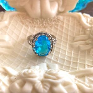 Blue Crystal Fashion Ring
